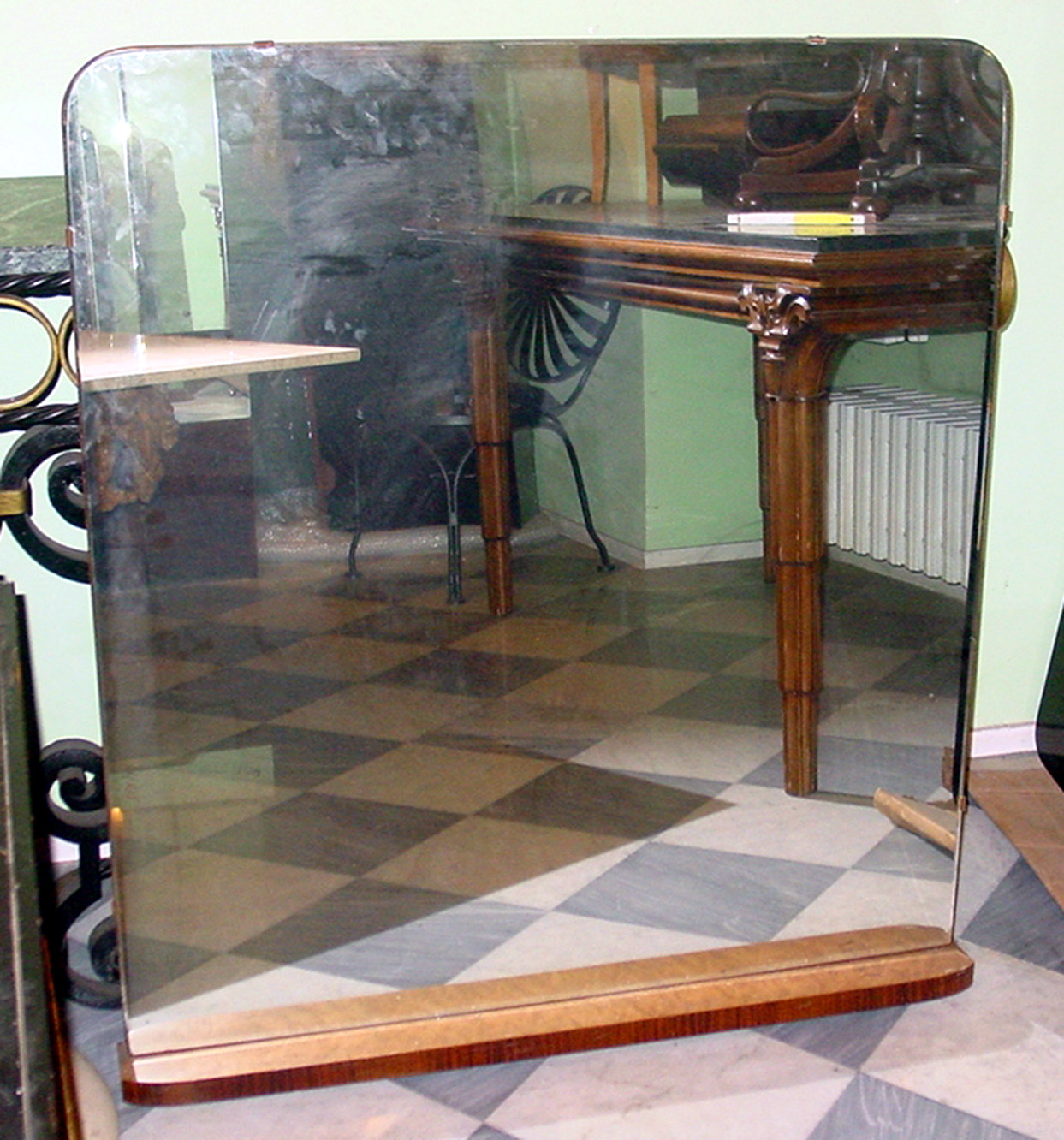 Specchio con Art Decò Mensolina del XX Secolo Pezzo di storia autentico - Robertaebasta® Art Gallery opere d’arte esclusive.